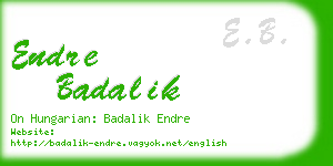 endre badalik business card